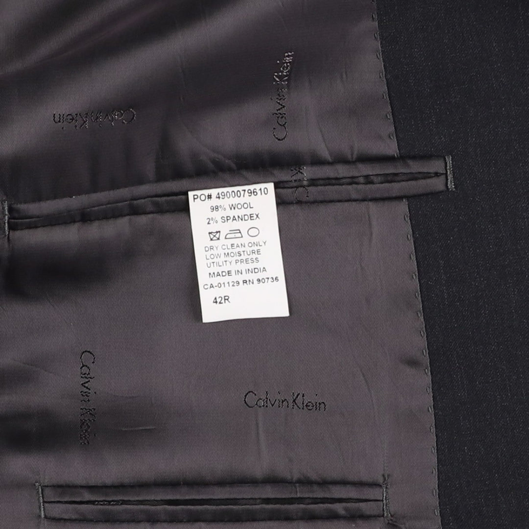 Calvin Klein wool tailored jacket, men's size L wool Charcoal Vintage Second Hand