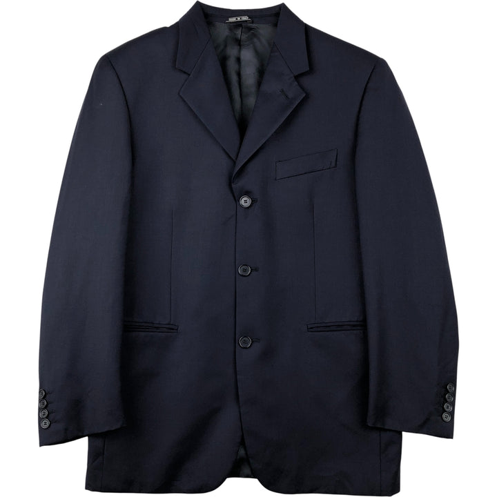 LUIGI BACCI wool tailored jacket, made in Italy, men's size M wool navy blue type Vintage Second Hand