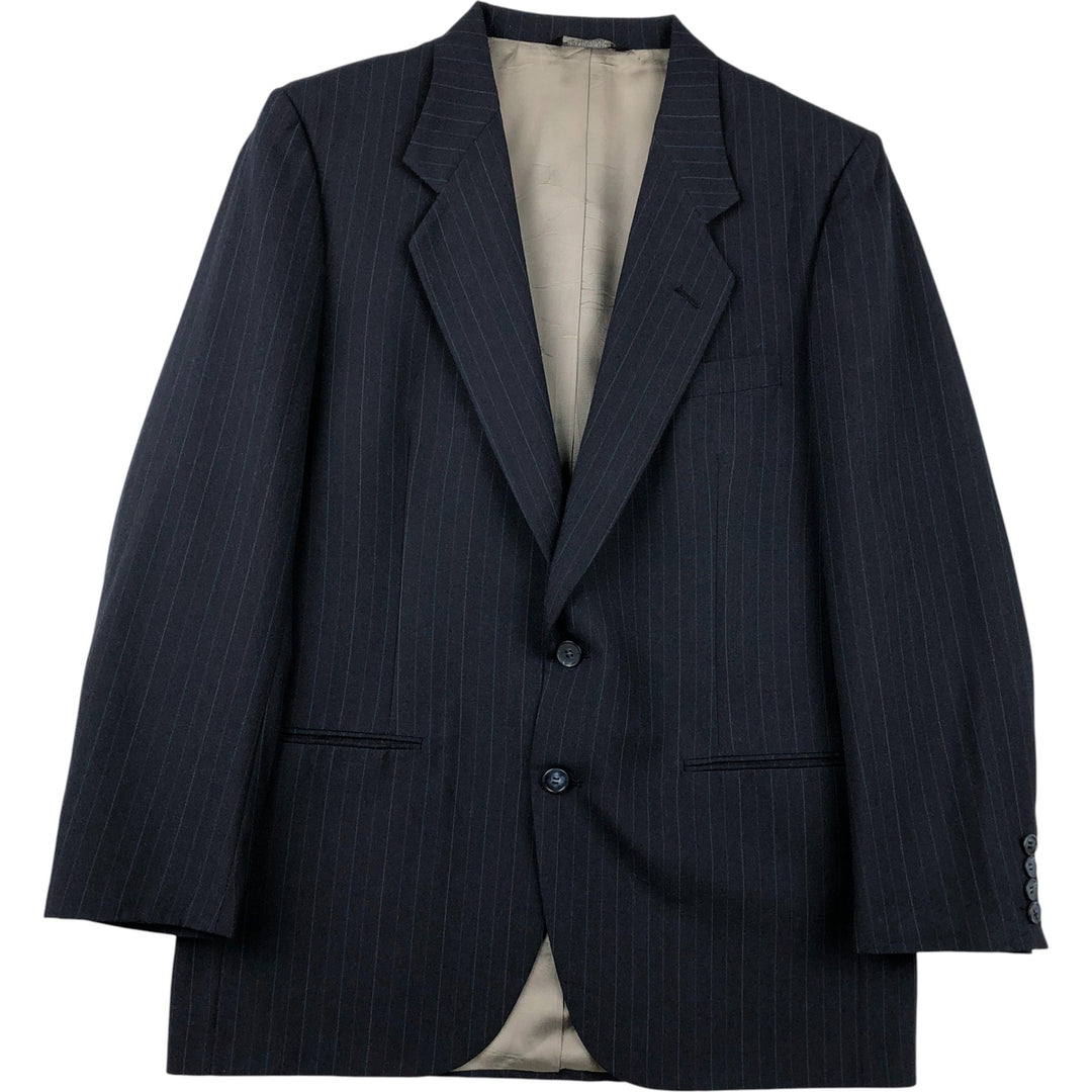 NINO CERRUTI Striped Pattern Blazer, Tailored Jacket, Made in USA, Men's Size M unclear navy blue type Vintage Second Hand