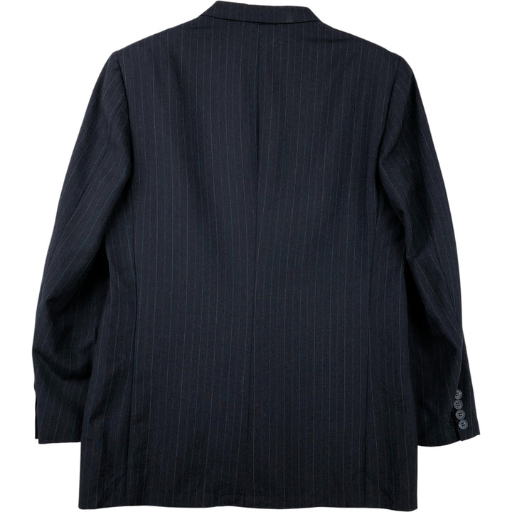 NINO CERRUTI Striped Pattern Blazer, Tailored Jacket, Made in USA, Men's Size M unclear navy blue type Vintage Second Hand