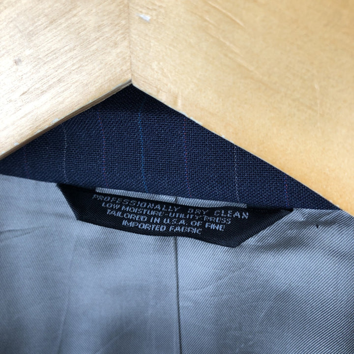 NINO CERRUTI Striped Pattern Blazer, Tailored Jacket, Made in USA, Men's Size M unclear navy blue type Vintage Second Hand