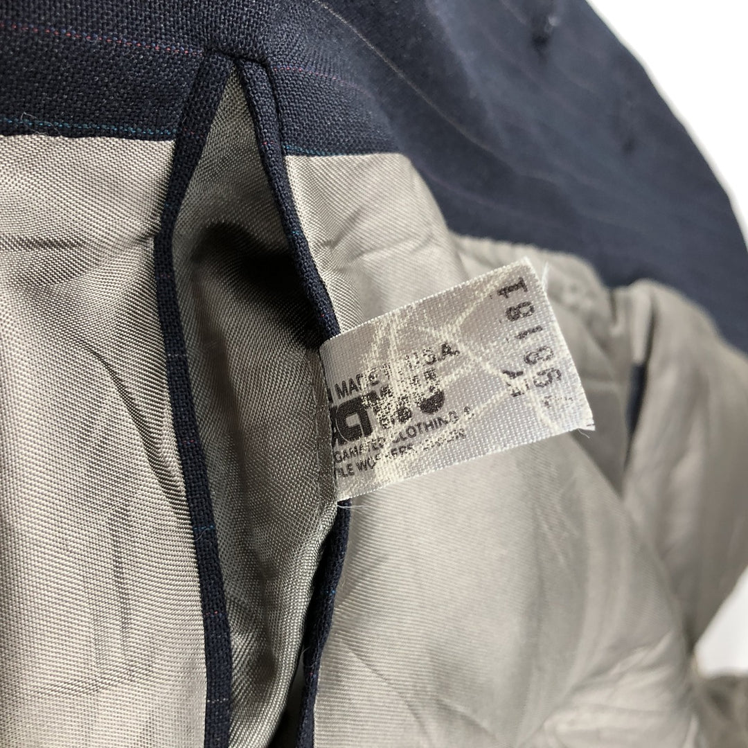 NINO CERRUTI Striped Pattern Blazer, Tailored Jacket, Made in USA, Men's Size M unclear navy blue type Vintage Second Hand