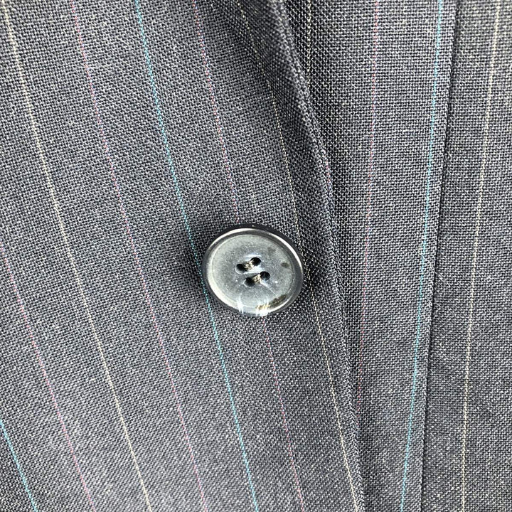 NINO CERRUTI Striped Pattern Blazer, Tailored Jacket, Made in USA, Men's Size M unclear navy blue type Vintage Second Hand
