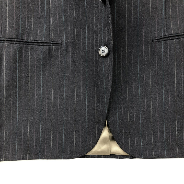 NINO CERRUTI Striped Pattern Blazer, Tailored Jacket, Made in USA, Men's Size M unclear navy blue type Vintage Second Hand