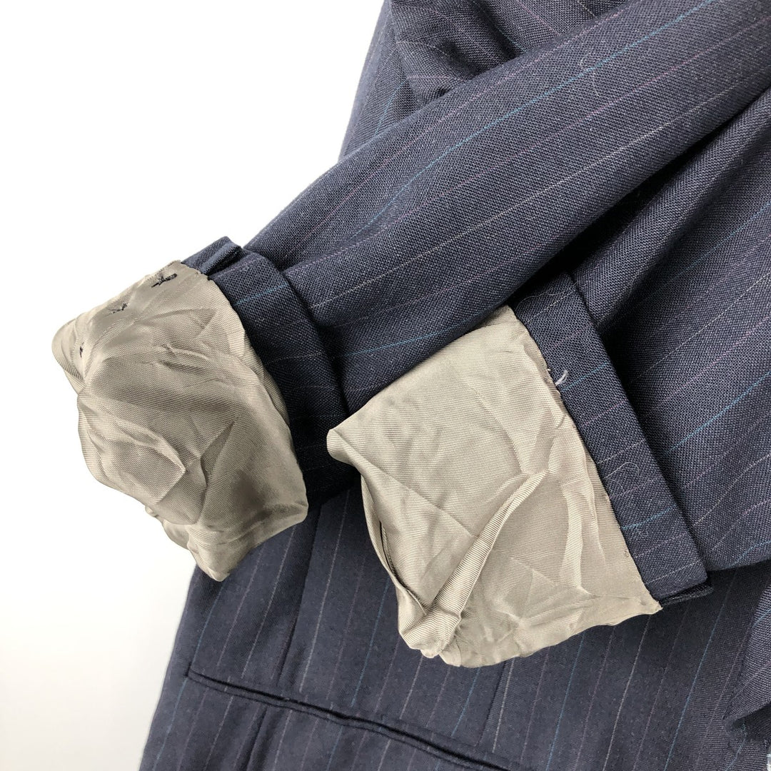 NINO CERRUTI Striped Pattern Blazer, Tailored Jacket, Made in USA, Men's Size M unclear navy blue type Vintage Second Hand