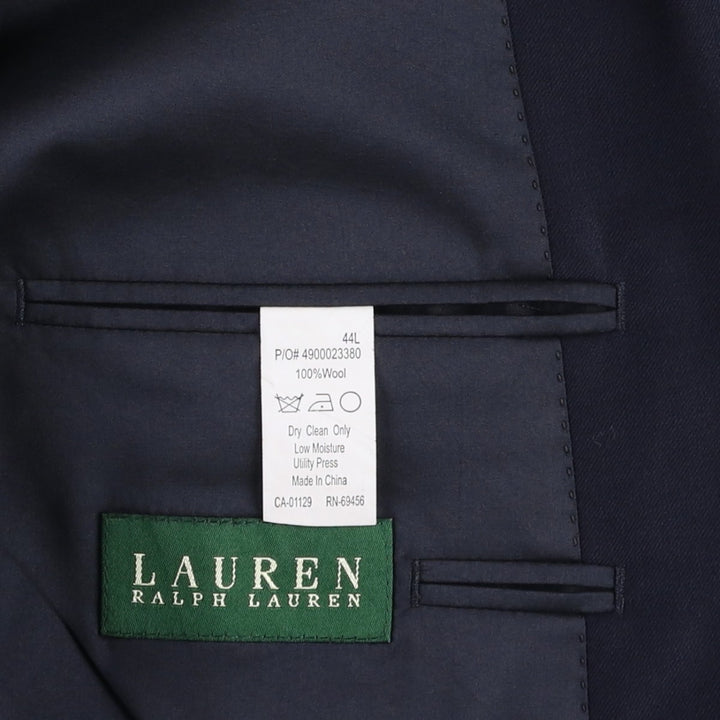 Ralph Lauren LAUREN Navy blazer, tailored jacket, men's size L wool navy blue type Vintage Second Hand
