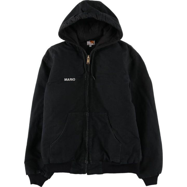 Carhartt Active Jacket, Padded Duck Full-Zip Hoodie, Made in USA, Men's Size Medium cotton black type Vintage Second Hand