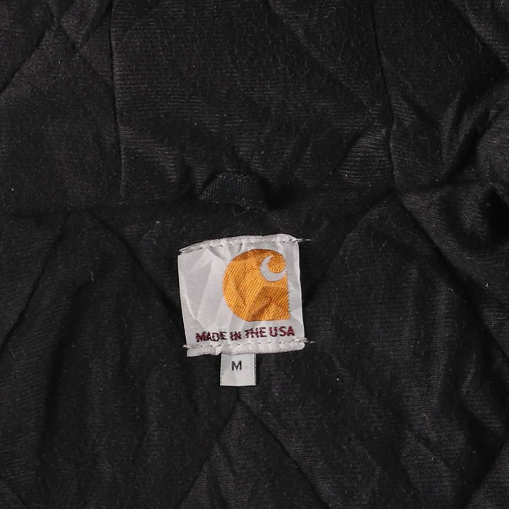 Carhartt Active Jacket, Padded Duck Full-Zip Hoodie, Made in USA, Men's Size Medium cotton black type Vintage Second Hand