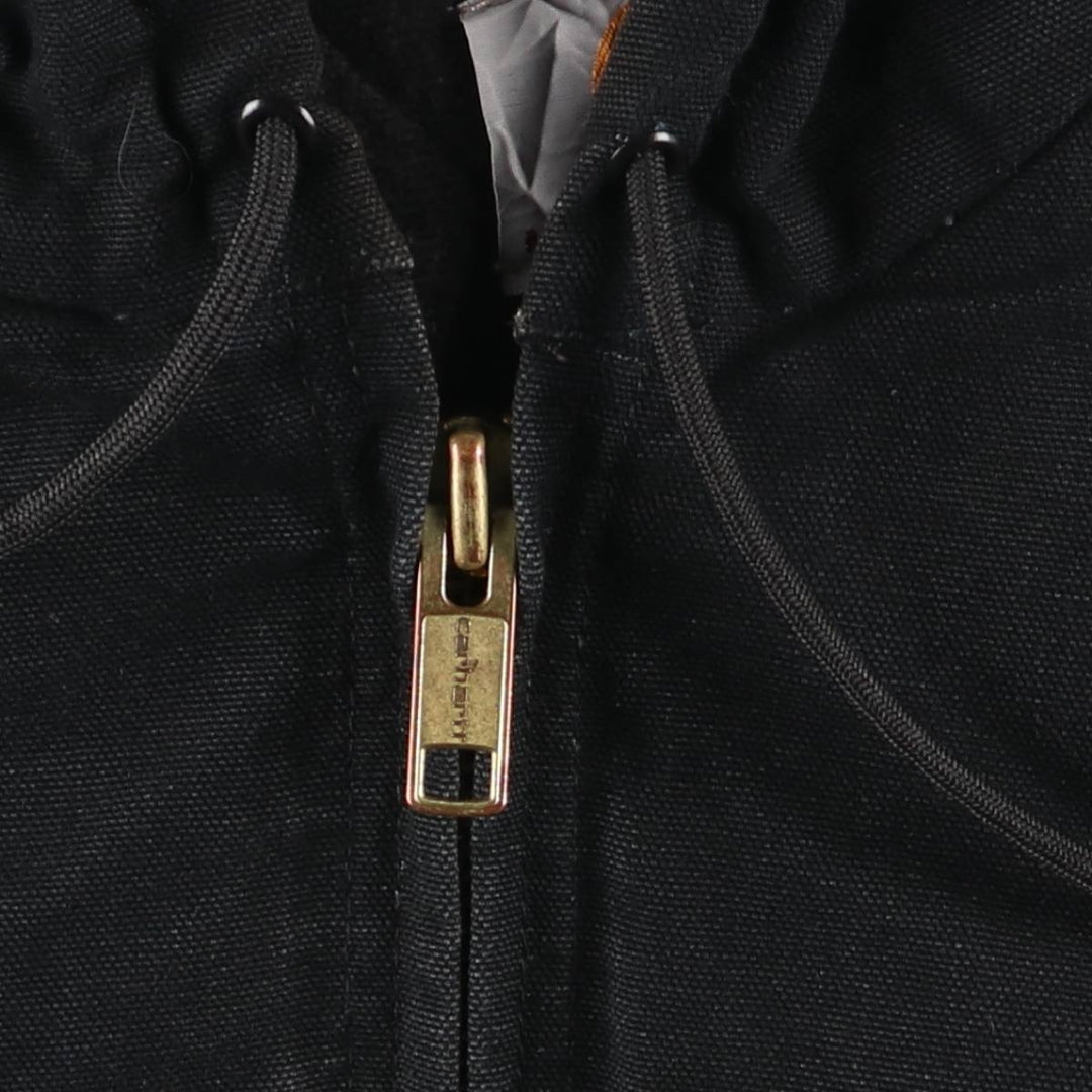 Carhartt Active Jacket, Padded Duck Full-Zip Hoodie, Made in USA, Men's Size Medium cotton black type Vintage Second Hand