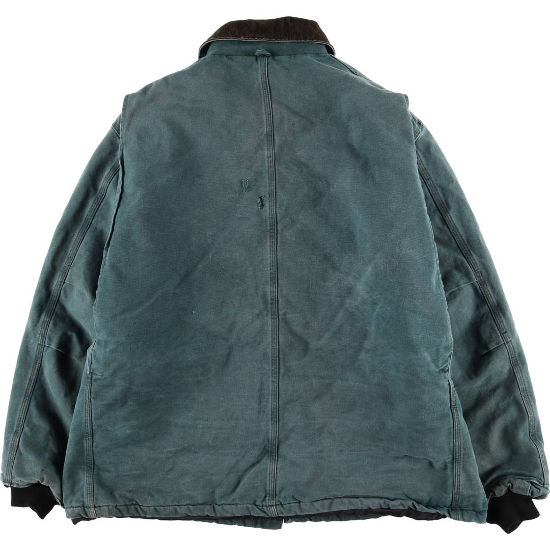 90'S Carhartt Traditional Padded Duck Work Jacket, Made in USA, Men's XXL, Vintage cotton turquoise blue Vintage Second Hand