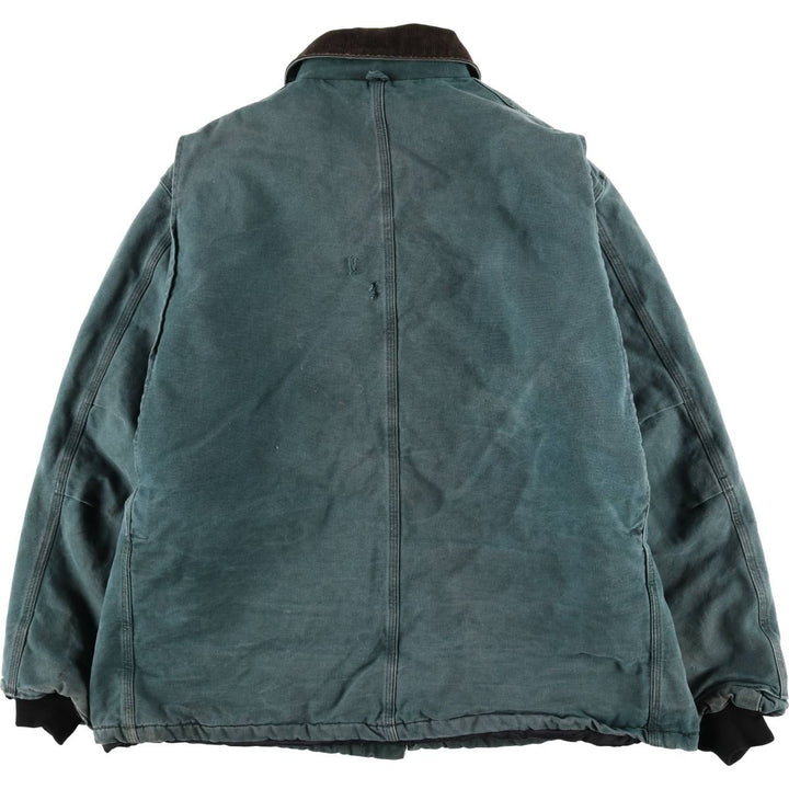 90'S Carhartt Traditional Padded Duck Work Jacket, Made in USA, Men's XXL, Vintage cotton turquoise blue Vintage Second Hand