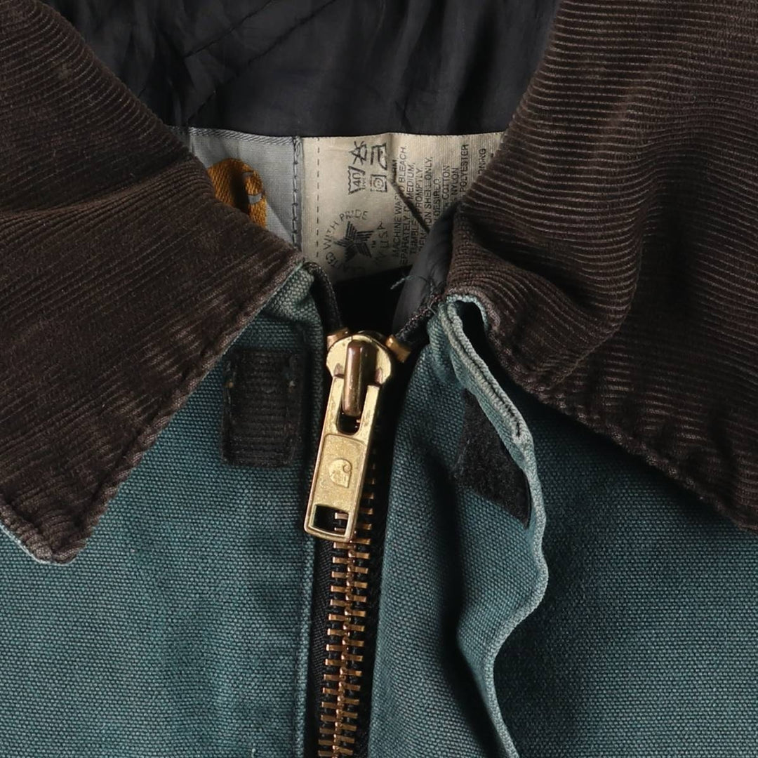 90'S Carhartt Traditional Padded Duck Work Jacket, Made in USA, Men's XXL, Vintage cotton turquoise blue Vintage Second Hand