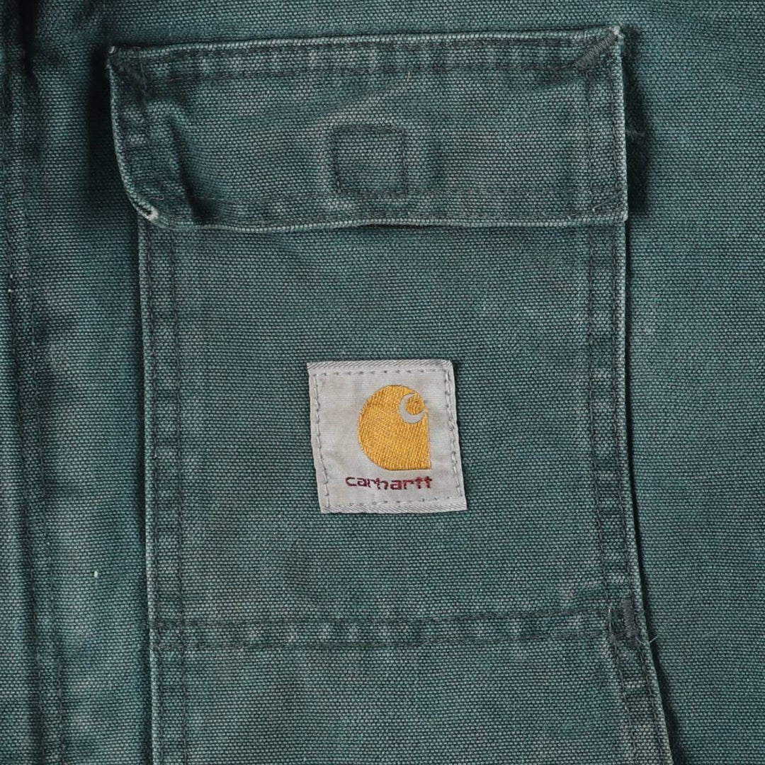 90'S Carhartt Traditional Padded Duck Work Jacket, Made in USA, Men's XXL, Vintage cotton turquoise blue Vintage Second Hand