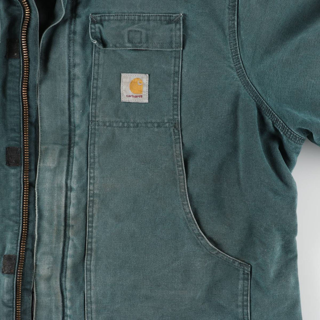 90'S Carhartt Traditional Padded Duck Work Jacket, Made in USA, Men's XXL, Vintage cotton turquoise blue Vintage Second Hand