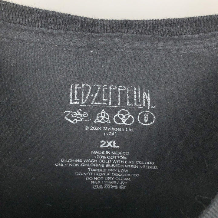 Led Zeppelin Band T-Shirt, Band Tee, Men's XXL cotton black type Vintage Second Hand