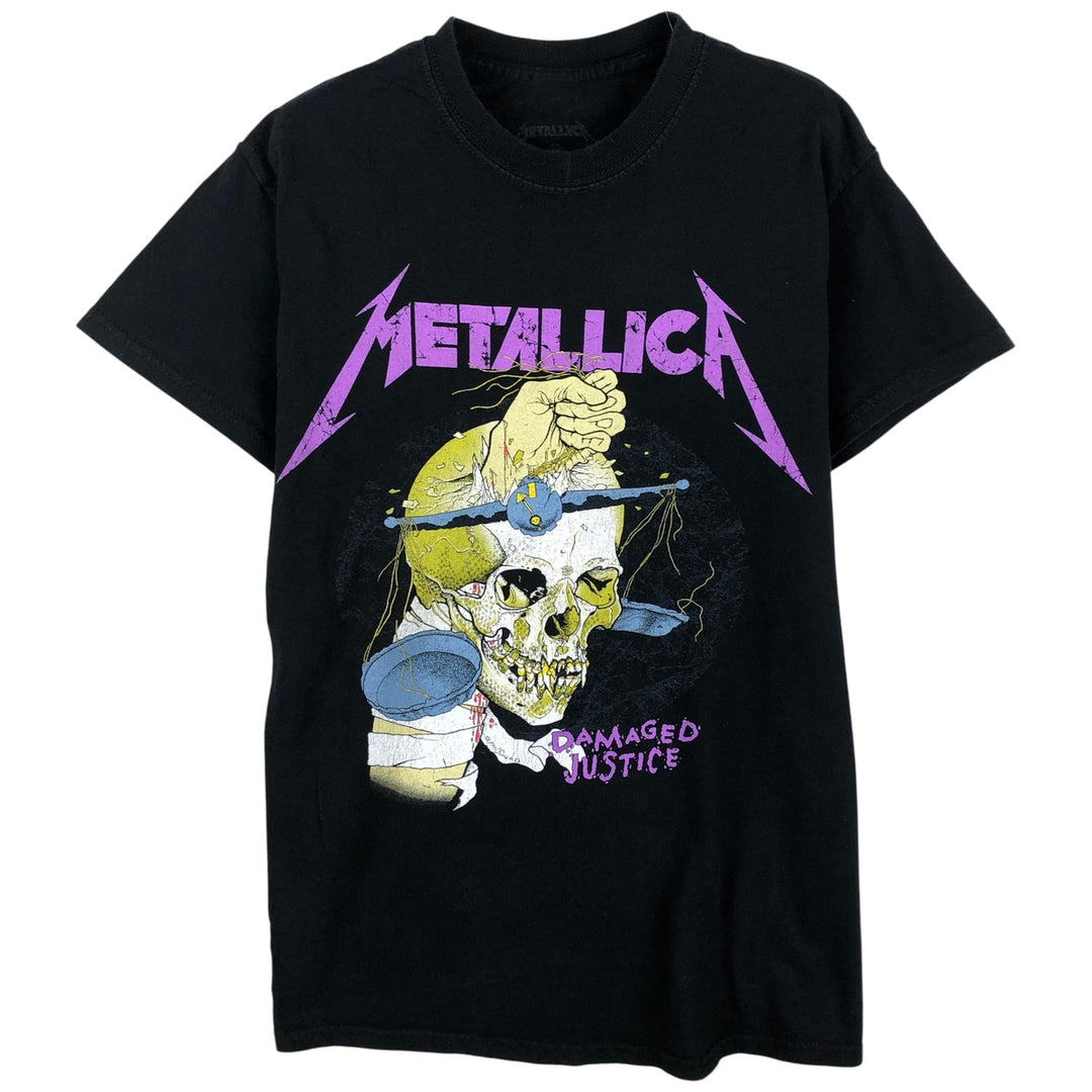 METALLICA Skull Pattern Band T-Shirt, Women's Size Small cotton black type Vintage Second Hand