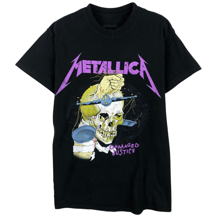 METALLICA Skull Pattern Band T-Shirt, Women's Size Small cotton black type Vintage Second Hand