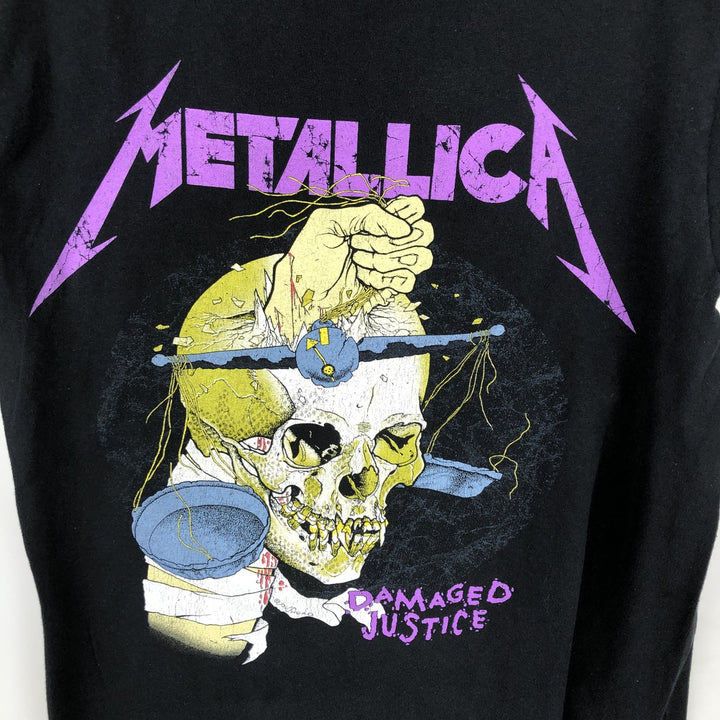 METALLICA Skull Pattern Band T-Shirt, Women's Size Small cotton black type Vintage Second Hand