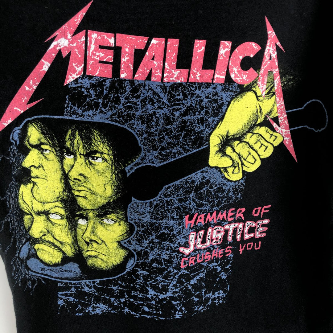 METALLICA Skull Pattern Band T-Shirt, Women's Size Small cotton black type Vintage Second Hand