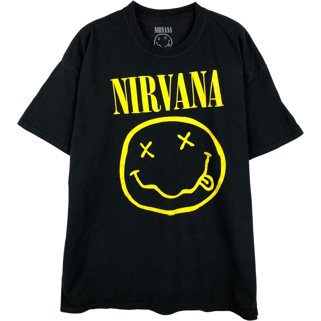 NIRVANA Nirvana Band T-shirt, Band T, Men's XL size cotton black type Vintage Second Hand