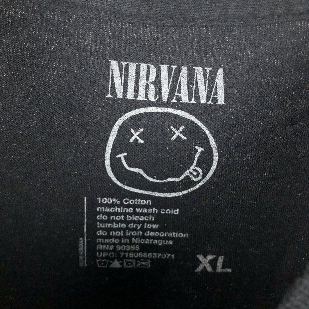 NIRVANA Nirvana Band T-shirt, Band T, Men's XL size cotton black type Vintage Second Hand
