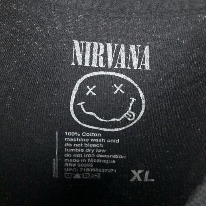 NIRVANA Nirvana Band T-shirt, Band T, Men's XL size cotton black type Vintage Second Hand