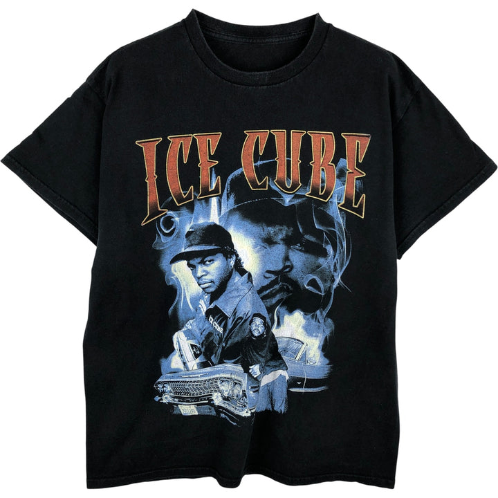 ICE CUBE Rap T-shirt, Men's M size cotton black type Vintage Second Hand