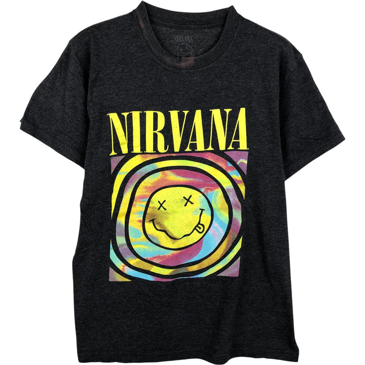 NIRVANA Nirvana Band T-shirt, Band T, Men's M size cotton black type Vintage Second Hand