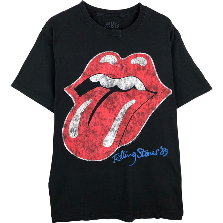 THE ROLLING STONES Band T-shirt, Men's L size cotton black type Vintage Second Hand