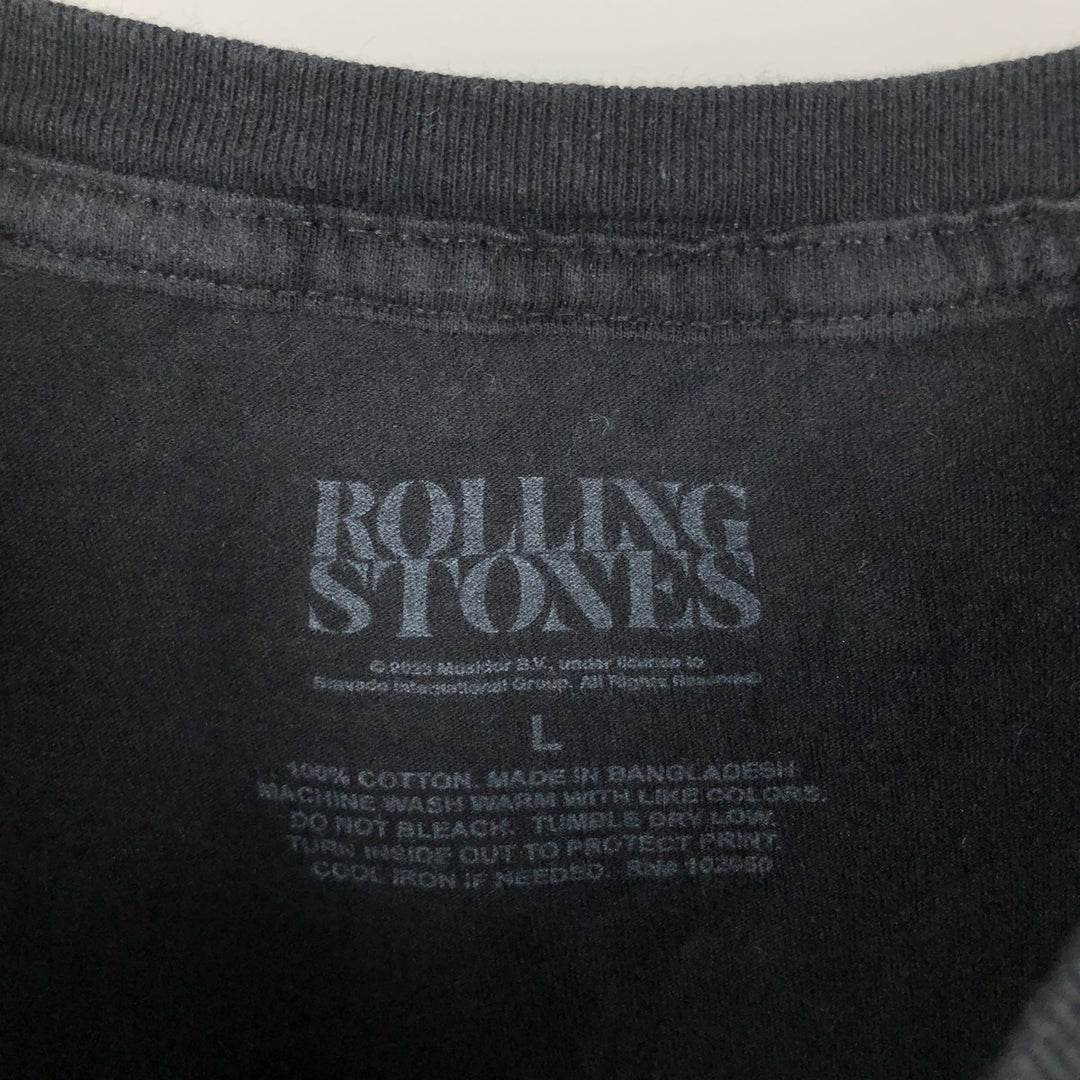 THE ROLLING STONES Band T-shirt, Men's L size cotton black type Vintage Second Hand