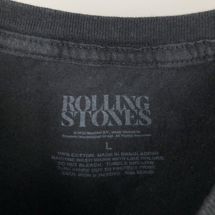 THE ROLLING STONES Band T-shirt, Men's L size cotton black type Vintage Second Hand