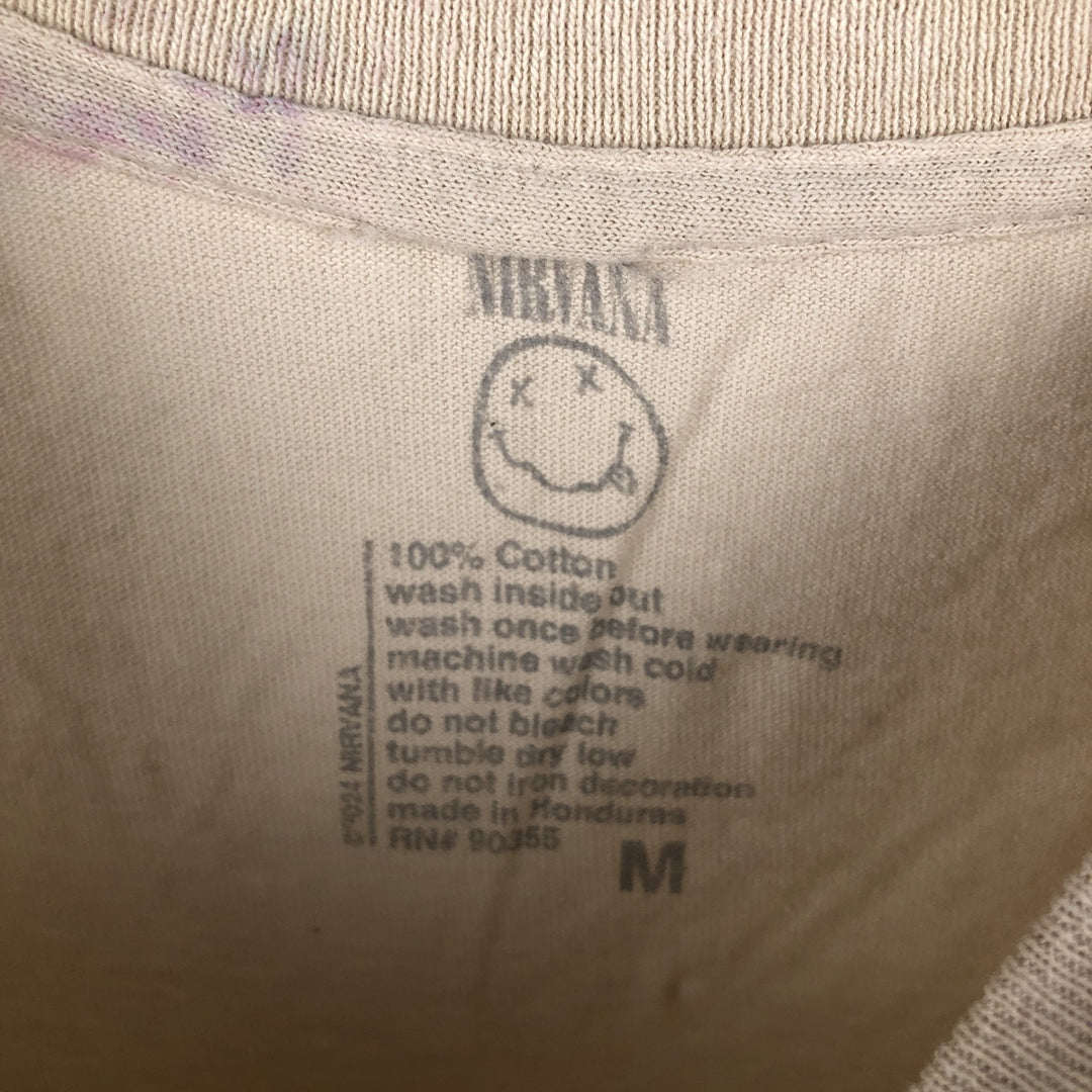 NIRVANA Nirvana Band T-shirt, Band T, Men's M size cotton Beige type Vintage Second Hand