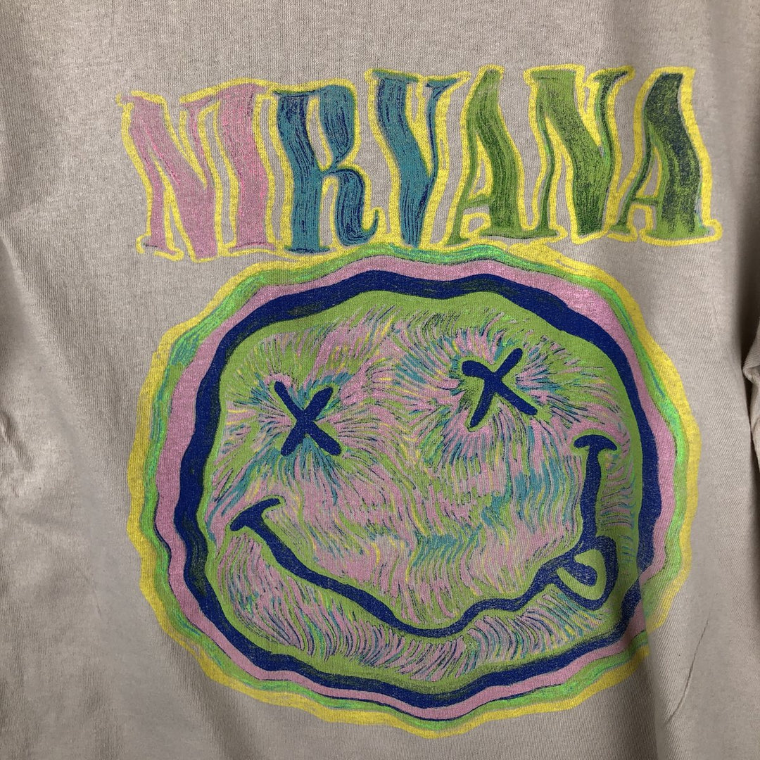 NIRVANA Nirvana Band T-shirt, Band T, Men's M size cotton Beige type Vintage Second Hand