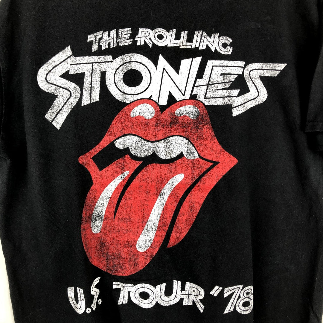 THE ROLLING STONES Band T-shirt, Men's L size unclear black type Vintage Second Hand