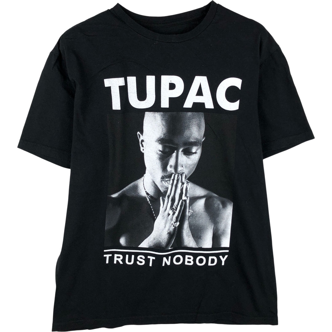 2PAC Rap T-shirt, Men's Size Medium cotton black type Vintage Second Hand