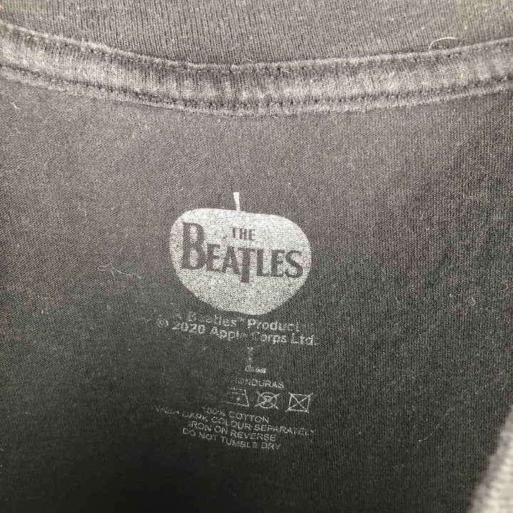 THE BEATLES Band T-shirt, Men's L size cotton black type Vintage Second Hand