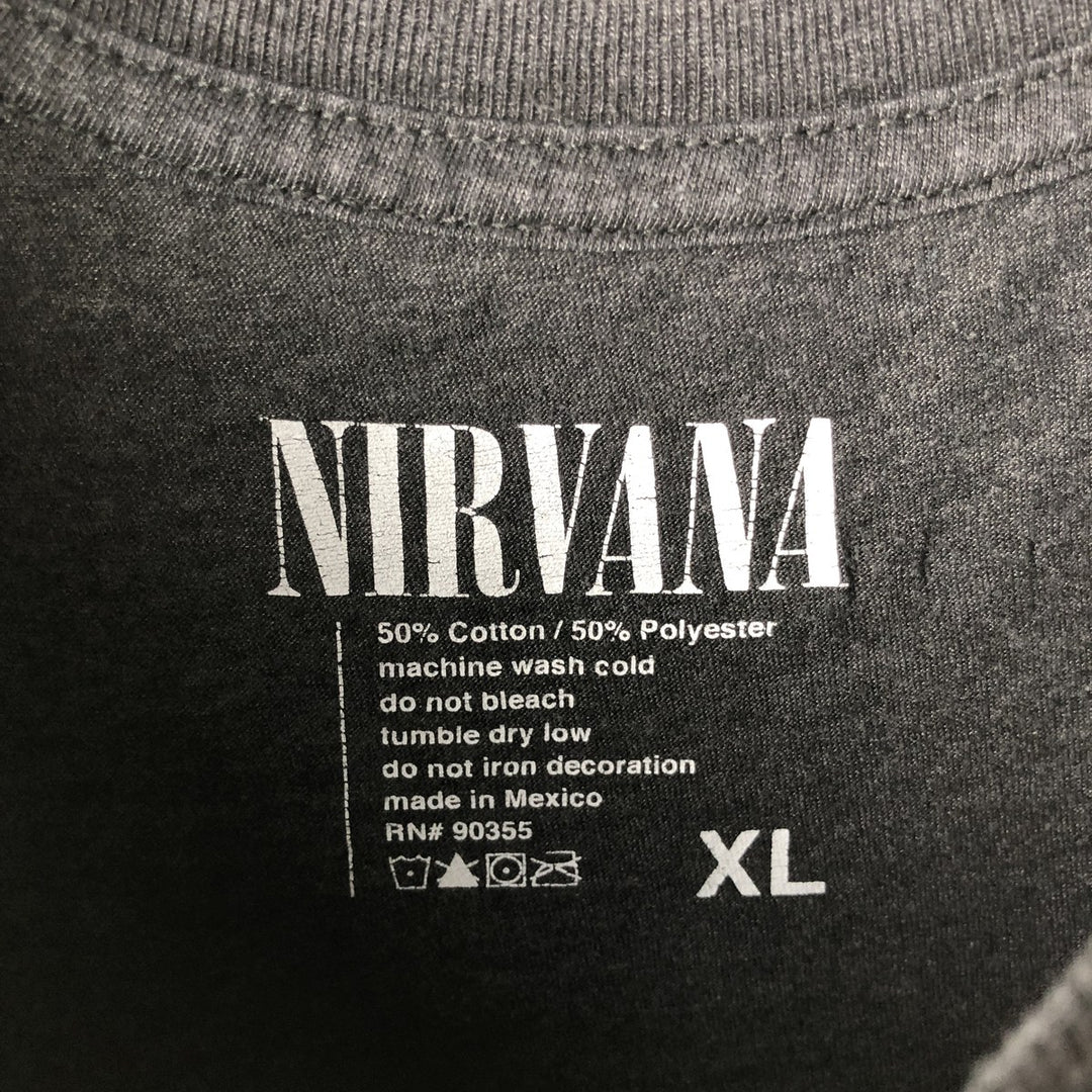 NIRVANA Nirvana Band T-shirt, Band T, Men's XL size cotton black type Vintage Second Hand