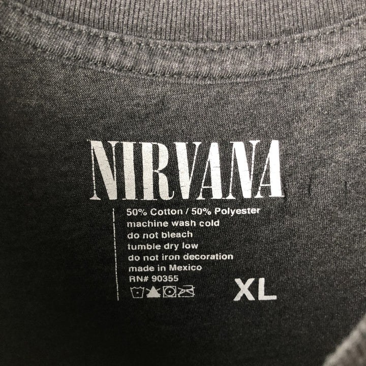 NIRVANA Nirvana Band T-shirt, Band T, Men's XL size cotton black type Vintage Second Hand