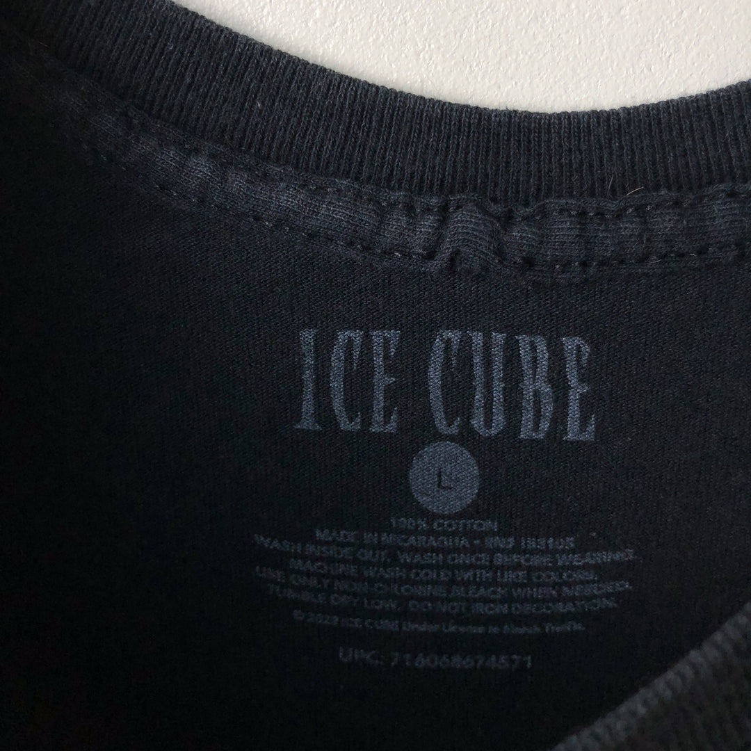 ICE CUBE Rap T-shirt, Men's L size cotton black type Vintage Second Hand