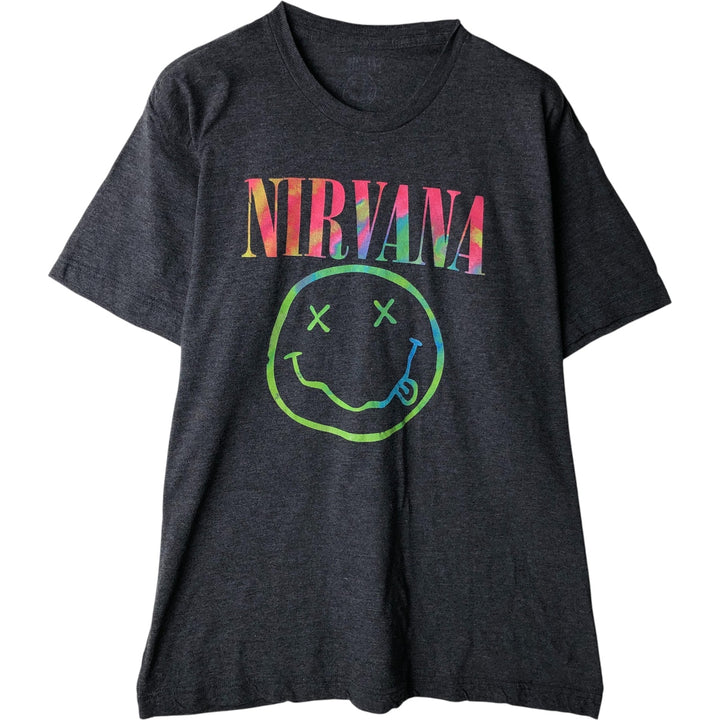 NIRVANA Nirvana Band T-shirt, Band T, Men's L size unclear Charcoal Vintage Second Hand
