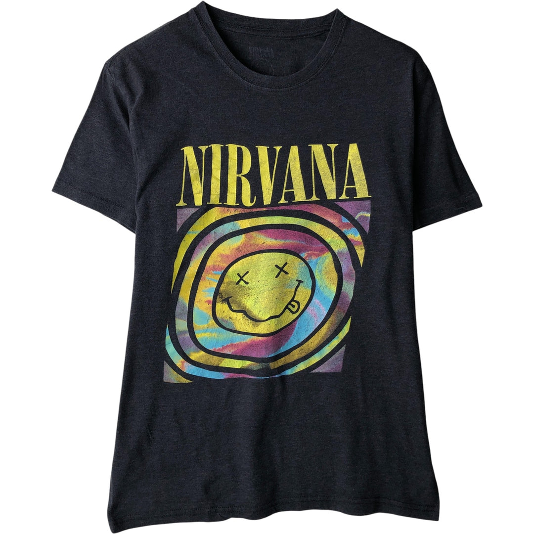 NIRVANA Nirvana Band T-shirt, Band T, Men's L size unclear Charcoal Vintage Second Hand