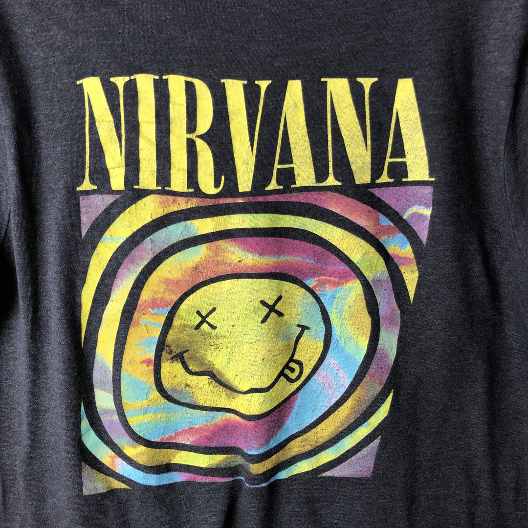 NIRVANA Nirvana Band T-shirt, Band T, Men's L size unclear Charcoal Vintage Second Hand