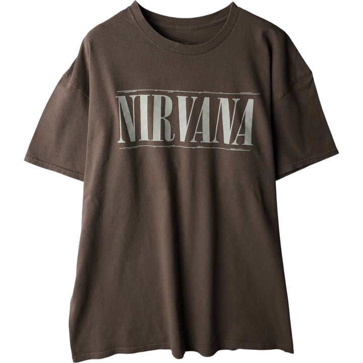 NIRVANA Nirvana Band T-shirt, Band T, Men's XL size cotton beige type brown Vintage Second Hand