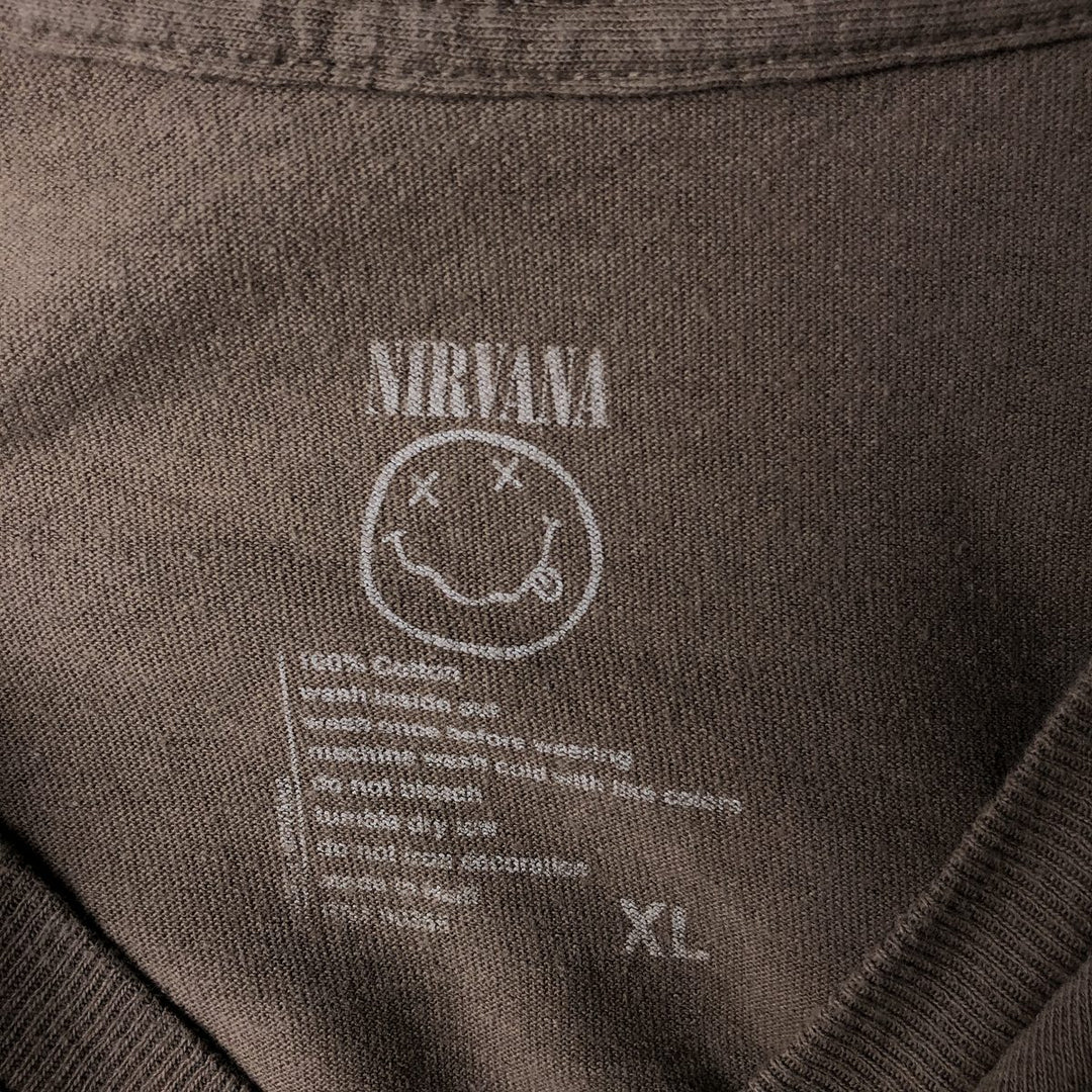 NIRVANA Nirvana Band T-shirt, Band T, Men's XL size cotton beige type brown Vintage Second Hand