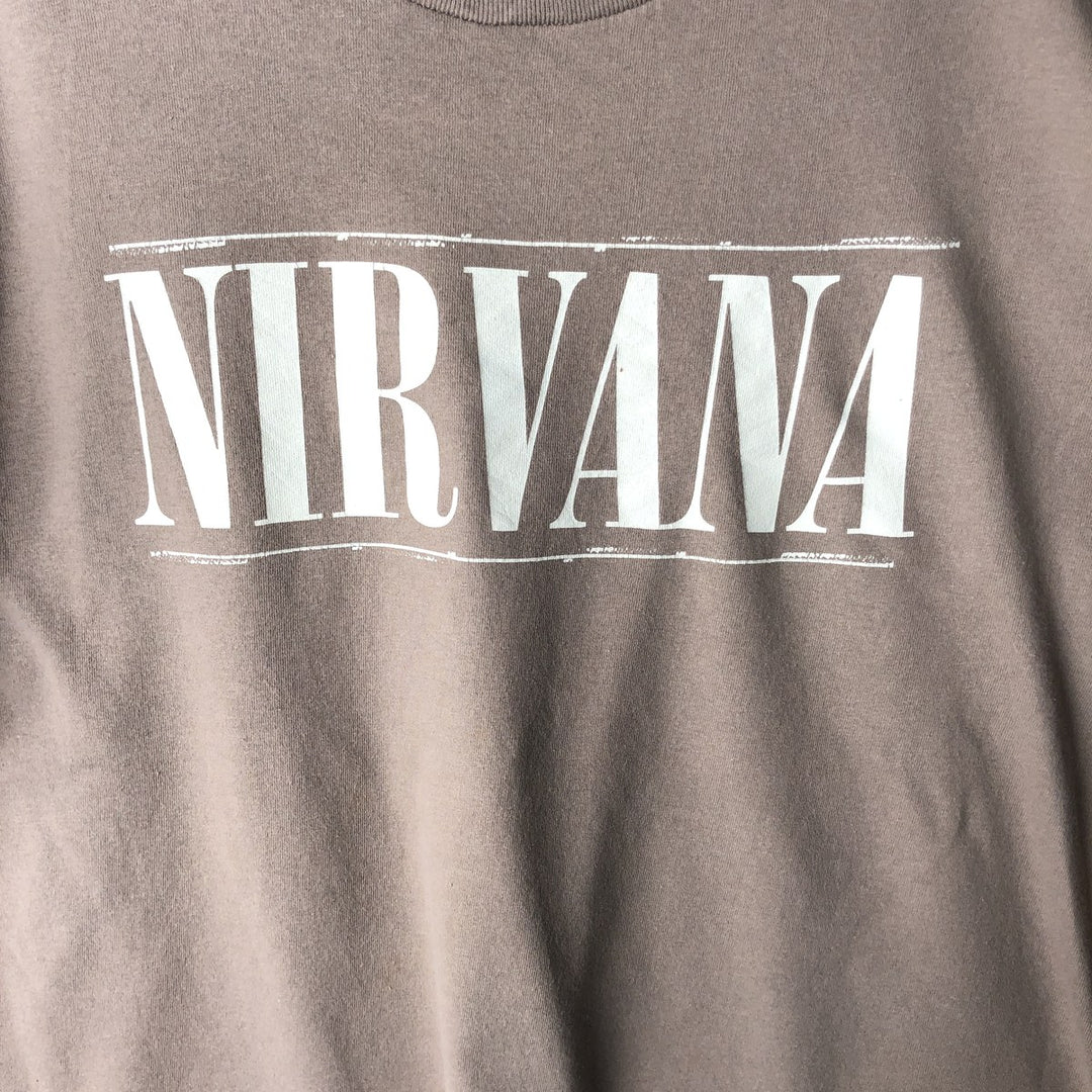 NIRVANA Nirvana Band T-shirt, Band T, Men's XL size cotton beige type brown Vintage Second Hand