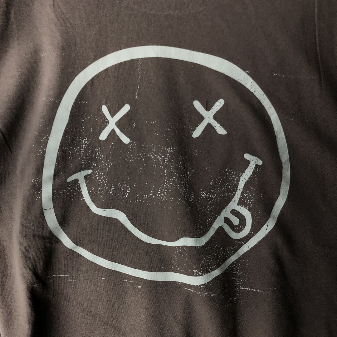 NIRVANA Nirvana Band T-shirt, Band T, Men's XL size cotton beige type brown Vintage Second Hand
