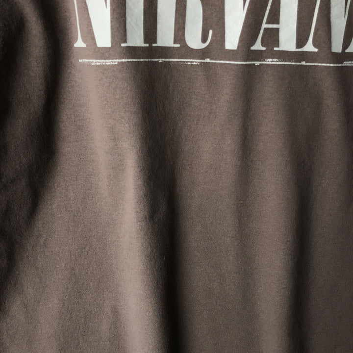 NIRVANA Nirvana Band T-shirt, Band T, Men's XL size cotton beige type brown Vintage Second Hand