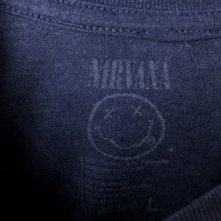 NIRVANA Nirvana Band T-shirt, Band T, Men's L size unclear Navy blue Vintage Second Hand
