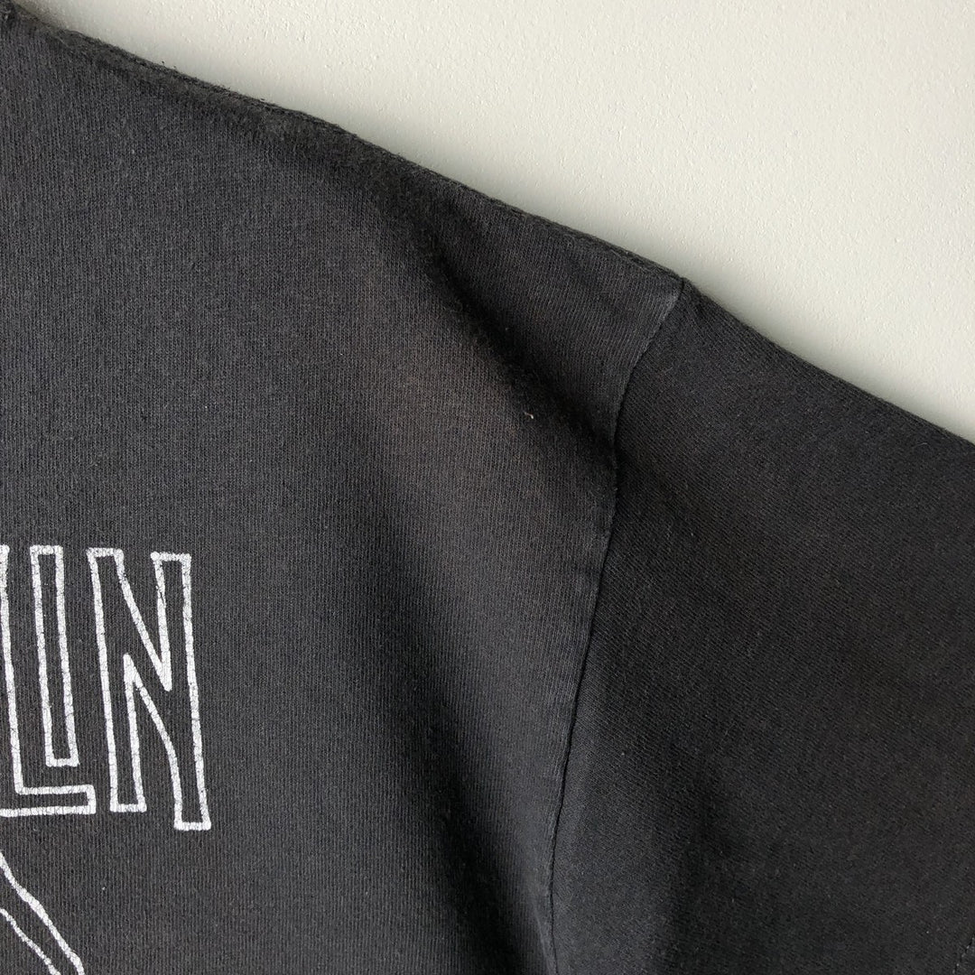 Led Zeppelin band T-shirt, men's size L, faded cotton black type Vintage Second Hand