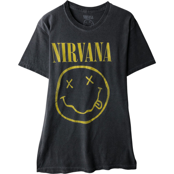 NIRVANA Nirvana Band T-shirt, Band T, Men's M size cotton Charcoal Vintage Second Hand